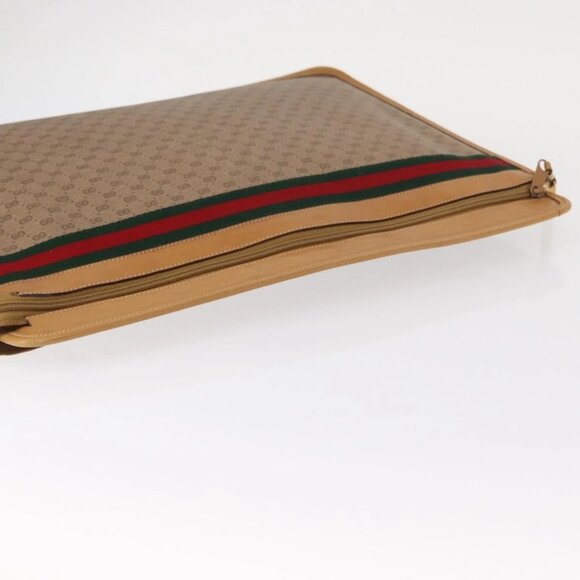 GUCCI Micro GG Supreme Web Sherry Line Bag PVC Beige - Picture 5 of 16